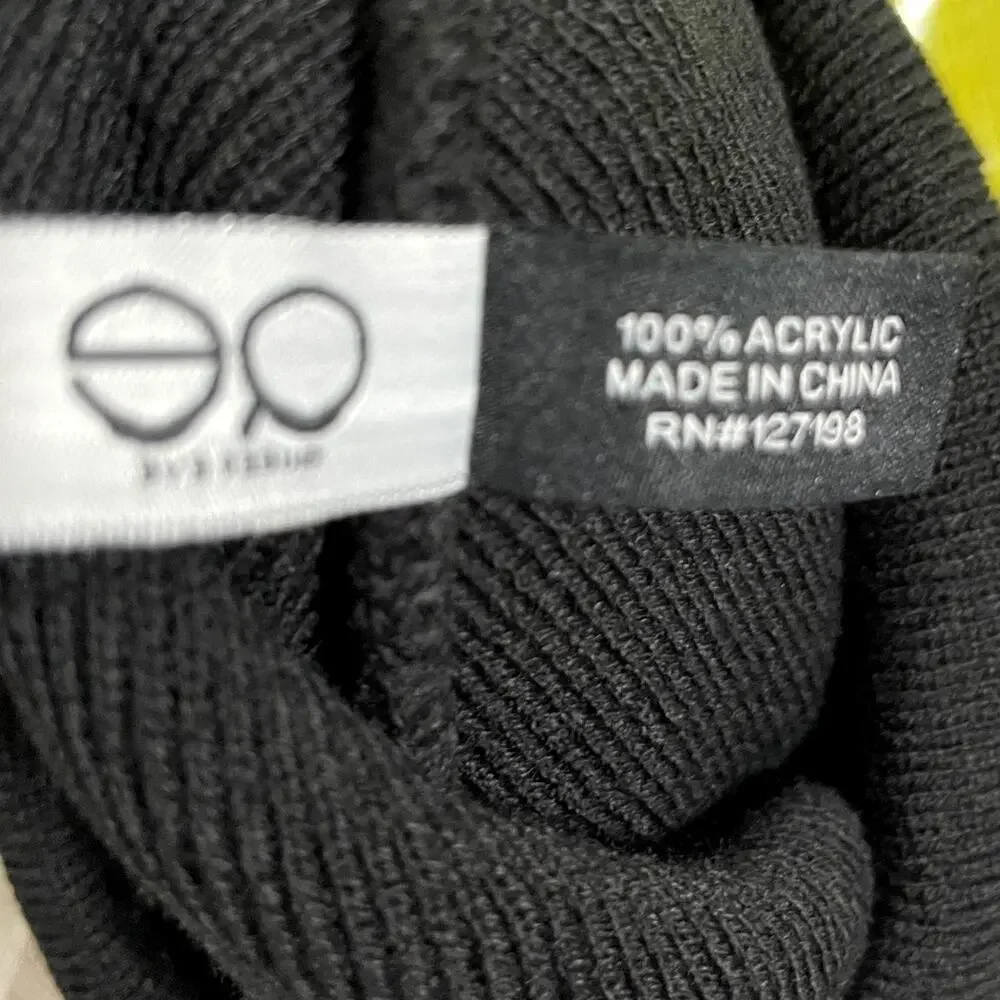 QE Queer Eye Lot of 3 Knit Beanie Hats Caps - Black Orange & Yellow - One Size